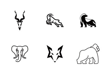 Set of animal logo vector illustrations