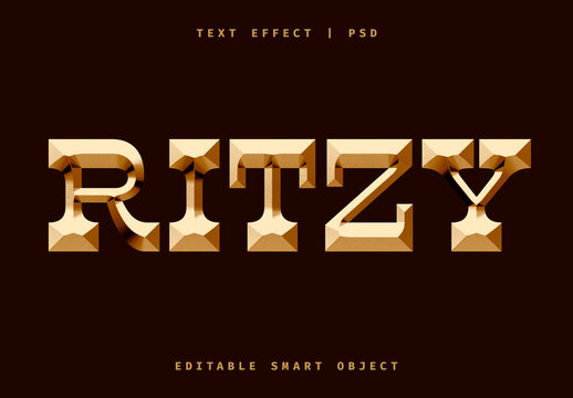 Beveled Gold Text Effect