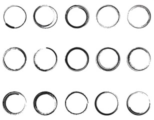 Set of hand drawn circles
