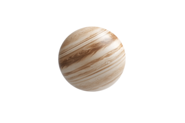 Large, round, brown object with a striped pattern, isolated