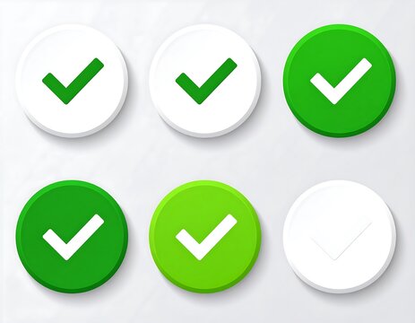 Set of round checkmark icons