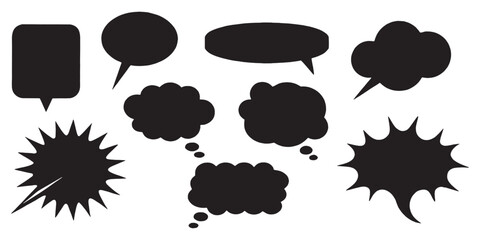 Dynamic collection of speech bubbles and thought clouds perfect for conveying ideas, conversations, and announcements