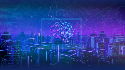 AIイメージグラフィック。背景素材。グラフィック。都市。都市空間。生活環境。