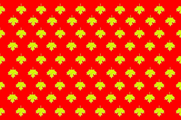 Seamless Yellow Floral Pattern on Red Background. Suitable for all design applications.