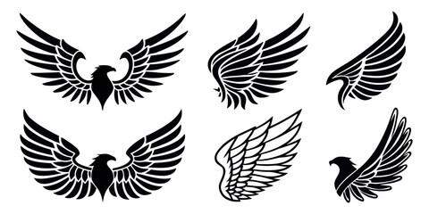 Stunning eagle wing designs perfect for logos, tattoos, and branding projects, embodying freedom and power