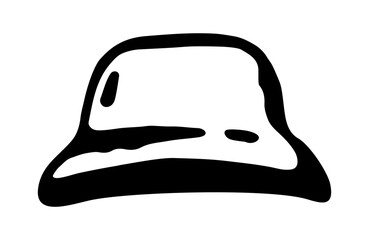 Vector illustration of a black and white headgear on a white isolated background