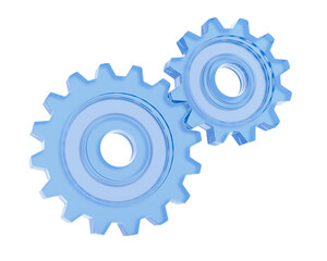 Gears on white background. Isolated 3d illustration