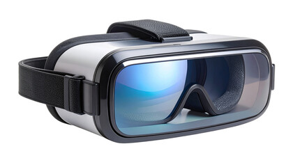 Modern VR headset with sleek design, isolated on transparent background.