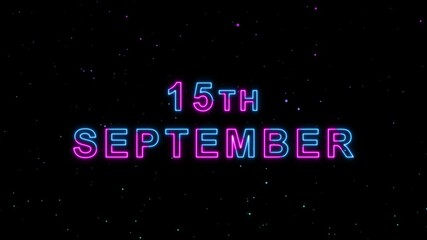 Video of 15th September Text Neon Glow Animation Motion Graphics