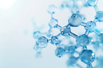 分子構造をリアルに描いた高解像度3Dレンダリングの科学イラスト