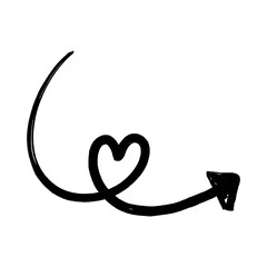 A simple black wavy arrow pointing to the right on a white background, symbolizing direction and progress