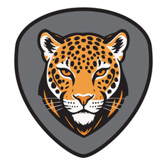 Bold Graphic Leopard Head Emblem Design