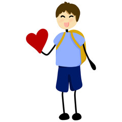 boy with heart