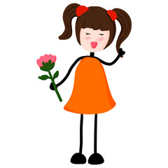 girl holding flowers