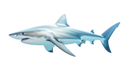 Fototapeta premium Shark in profile, isolated white background