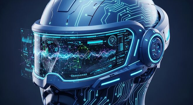 Futuristic Headset with Hud Display