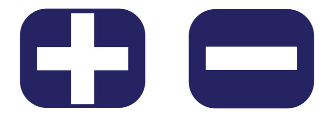 Obraz premium add and remove button icons isolated. Set of plus and minus symbols