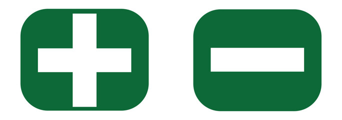 Fototapeta premium add and remove button icons isolated. Set of plus and minus symbols