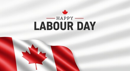 Canada Labor Day Waving Flag Background for Workers Celebration and Holiday