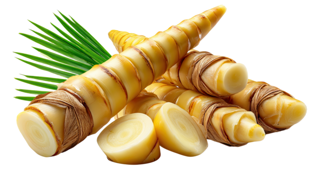 Yacon Roots: A vibrant close-up showcases the organic, healthy, and delicious attributes of yacon roots. Illustrating fresh, raw, and natural culinary delight.