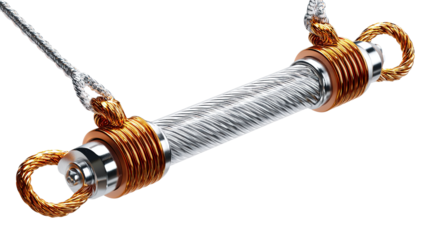 Steel Cable: A close-up shot of a meticulously crafted steel cable, showcasing its strength, intricate design, and engineering precision.