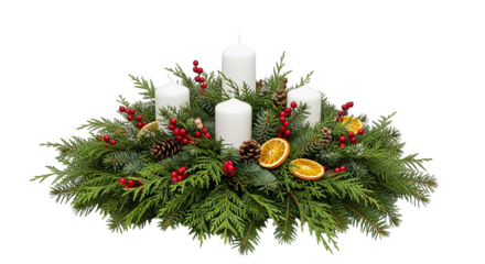 Christmas Advent Wreath With White Candles