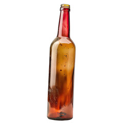 Amber glass bottle, aged and stained