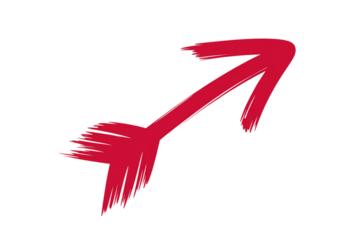 Red Arrow Graphic: Hand-Drawn Directional Pointer