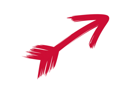 Red Arrow Graphic: Hand-Drawn Directional Pointer