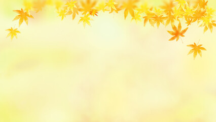 紅葉の葉と光輝くバックグラウンド、秋のイメージの背景イラスト