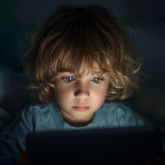 Childhood and technology concept with screen time