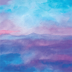 Watercolor blue and purple background
