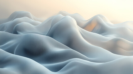 Obraz premium Abstract landscape of flowing, sculpted mounds. Soft light bathes the scene