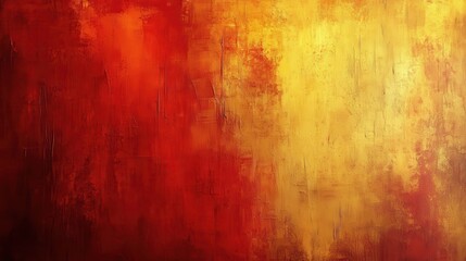 Obraz premium Abstract painting of vibrant reds and golds