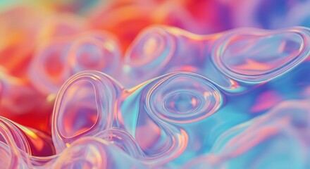 Fluid iridescent surface texture with swirling waves and vibrant color gradients