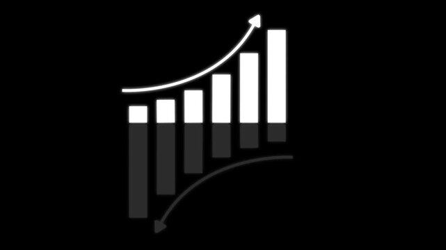 Business Growth and Success Concept. business growth arrow and graph chart, A shadow of light below.
