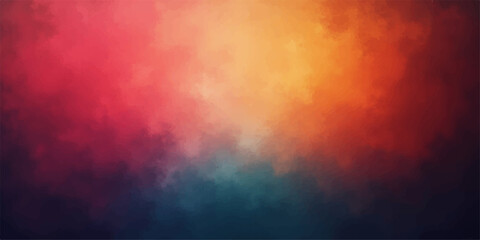 Abstract fiery watercolor paint texture on a cloudy vintage sky