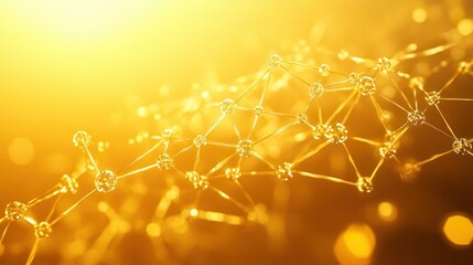 Abstract network of golden molecules