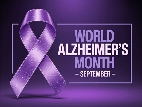 Purple ribbon signifies world alzheimer s month in september raising awareness for the disease
