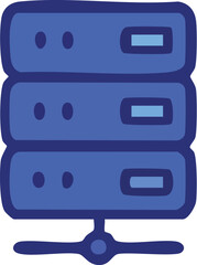 Server Stack Hand Drawn Illustration.