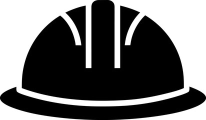 Hard Hat Simple Graphic Symbol Solid Black Color
