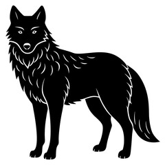 Arctic wolf silhouette vector illustration