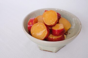 simmered sweet potato with lemon, Japanese food 
