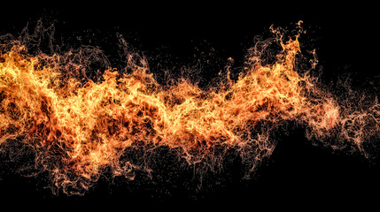Fototapeta premium Violent flames spread rapidly, capturing the urgency and peril of extreme environmental destruction.