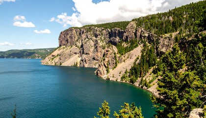 Scenic lake and mountain vista