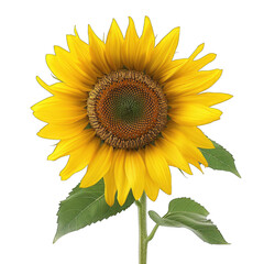 Obraz premium Single sunflower, vibrant yellow petals, dark brown center