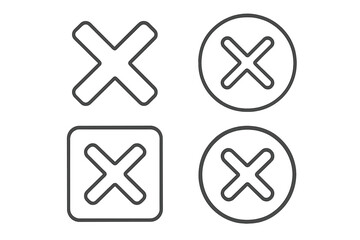 Obraz premium Set of cross icons in circular and square shapes with minimalist design