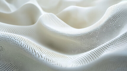 Abstract wavy white textile, detailed texture