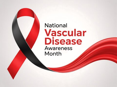 National vascular disease awareness month ribbon promoting education and support for vascular health