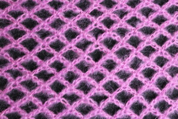 Beautiful, openwork mesh in light fuchsia color made of mohair yarn, crocheted, hand-made.